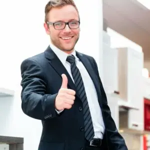 salesman thumbs up