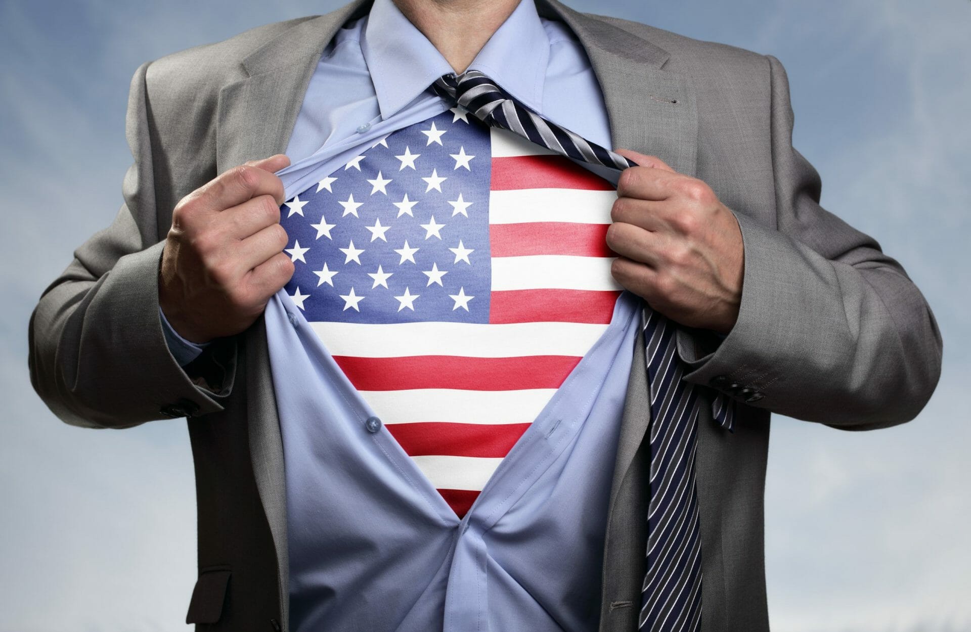 american shirt under business suit