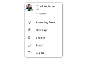 business phone app menu