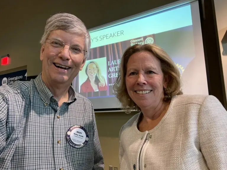 Nicky Smith, President & CEO, of Carolina Digital Phone and Laura Way, President & CEO of ArtsGreensboro