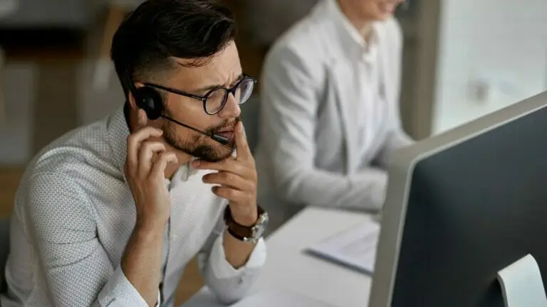 Business Man Choosing Digital Phone Company