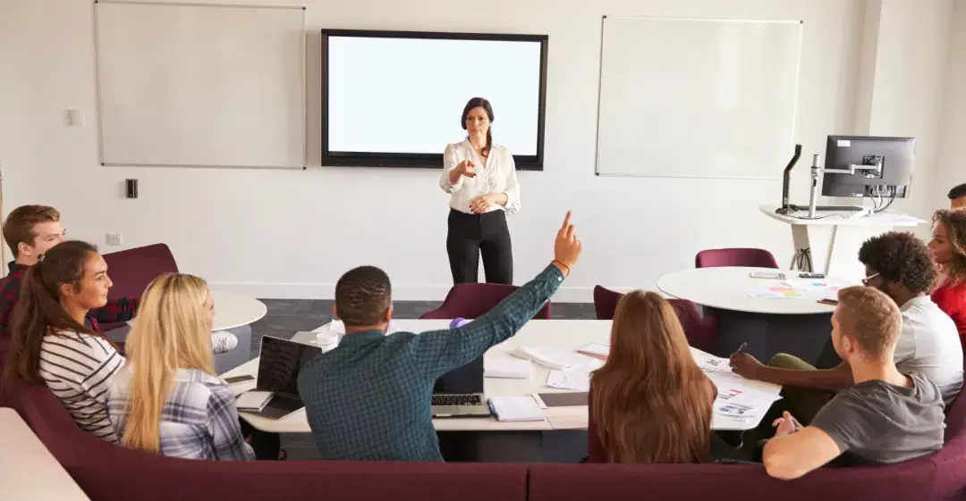 University students attending a lecture.